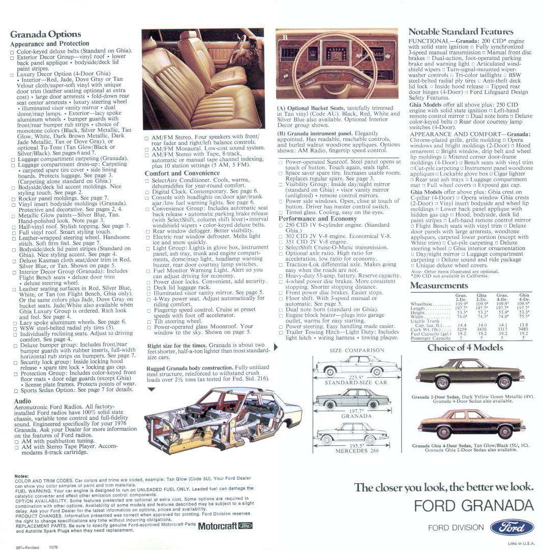 1976 Ford Granada Brochure Page 1